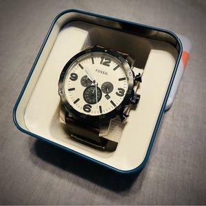 Fossil Nate Chronograph Eggshell Dial Men’s Watch